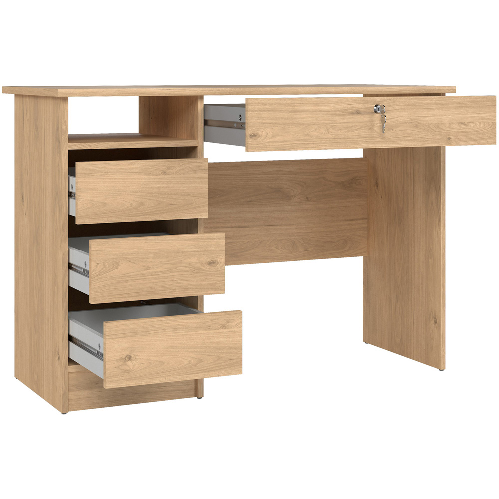 Florence Function Plus 4 Drawer Desk Jackson Hickory Oak Image 6