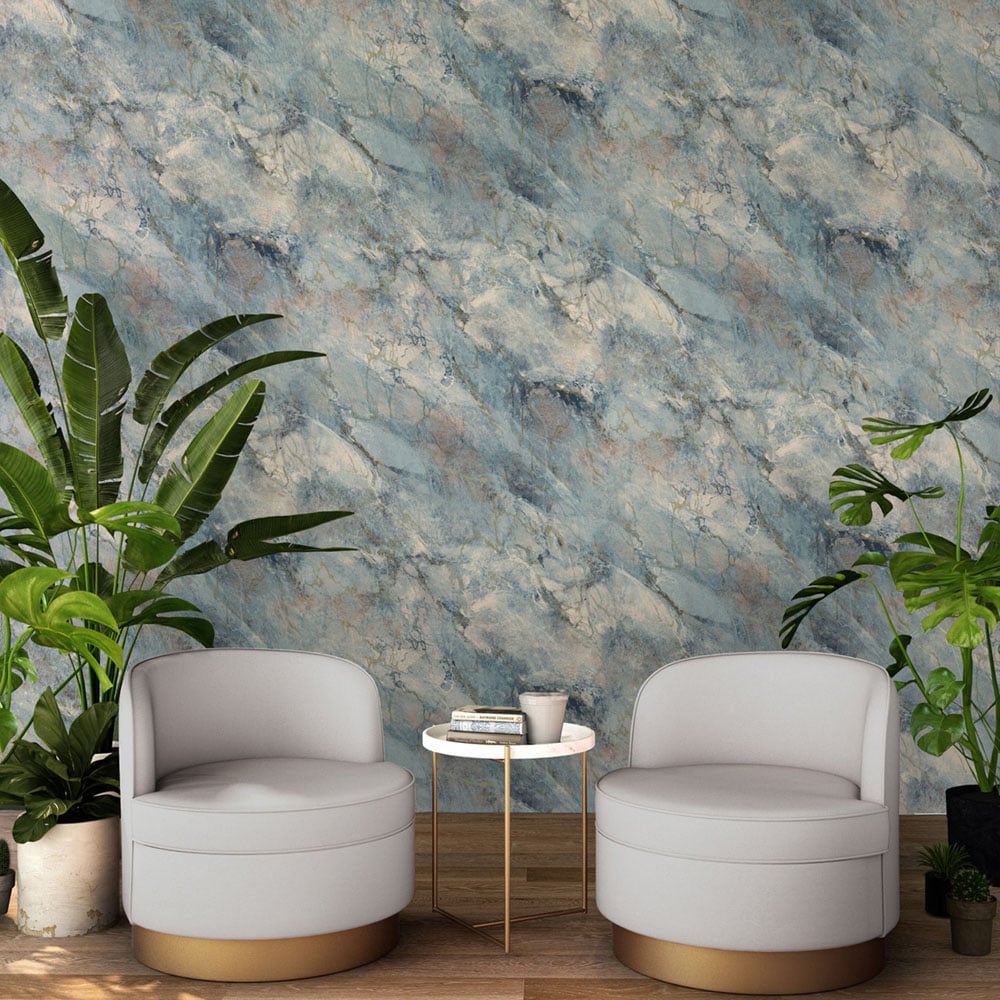 Belgravia Decor Marble Blue Wallpaper Image 2