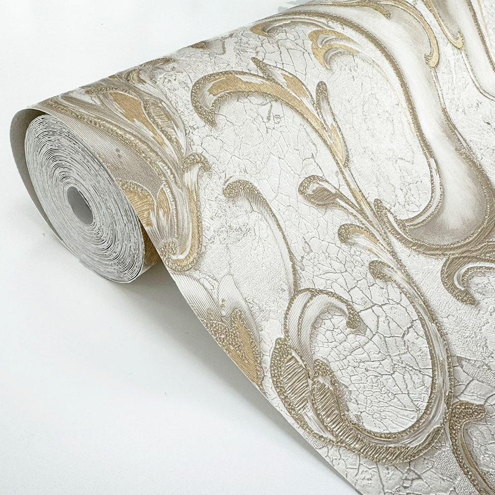 Rasch Sonata Damask Gold Wallpaper Image 2