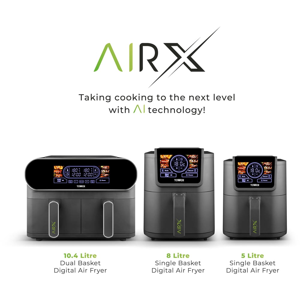 Tower AirX T17158 Grey Single Basket Digital Air Fryer 8L Image 6