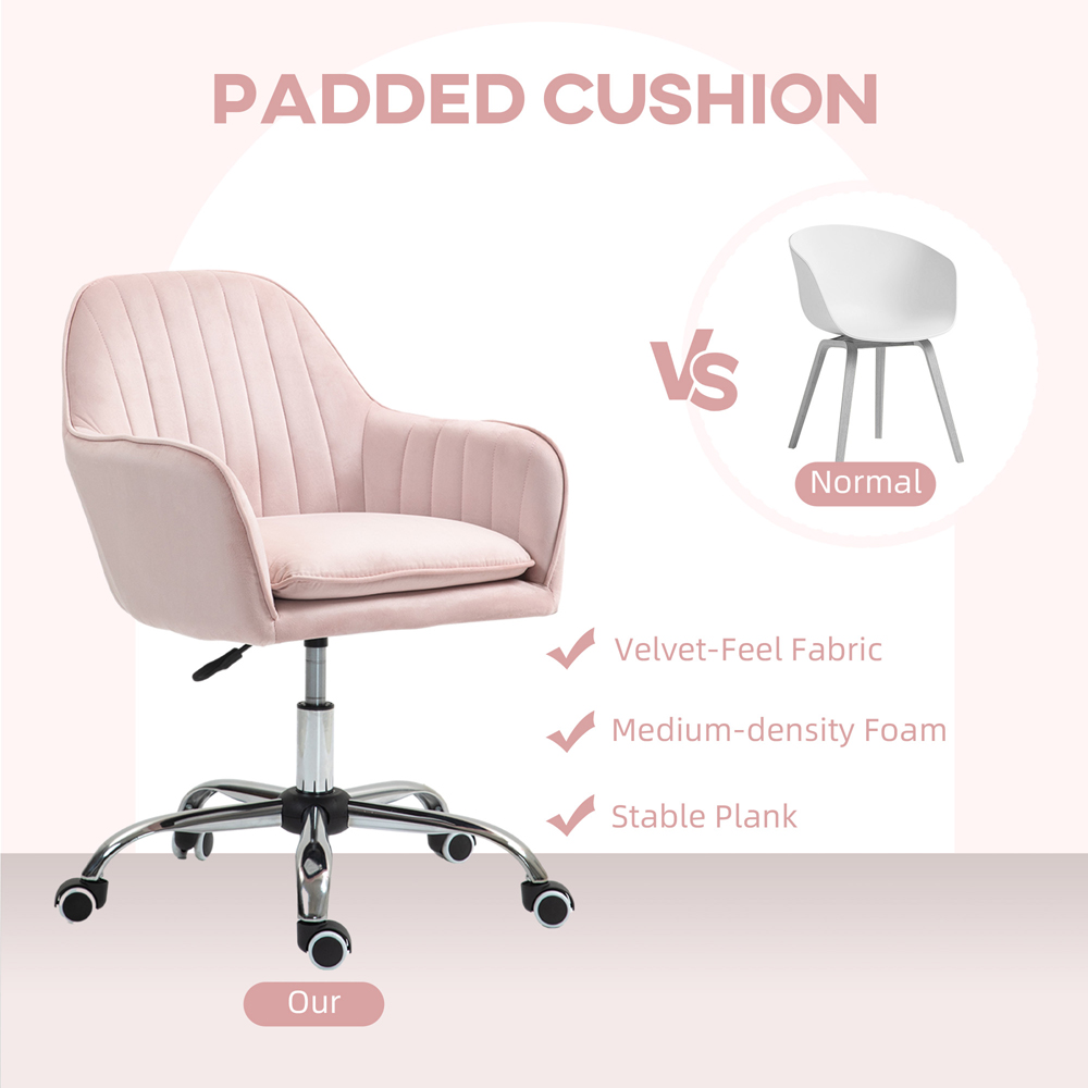 Portland Pink Swivel Office Chair with Adjustable Height Image 6