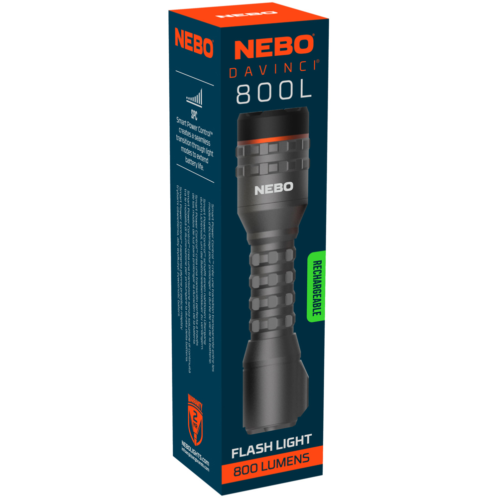Nebo Davinci 800L 800 Lumens Magnetic Dial Rechargeable LED Torch with 3x Zoom and Power Bank Image 3