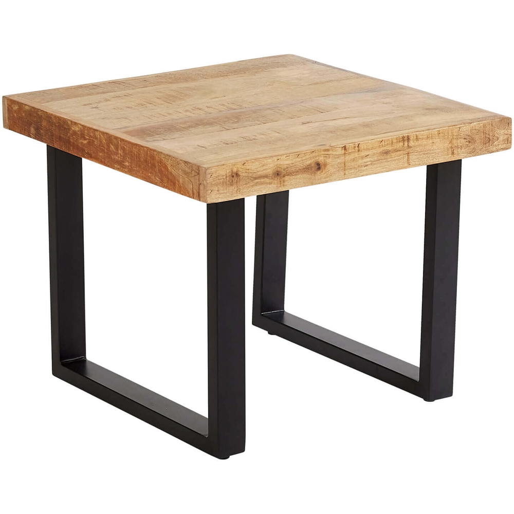 Home Source Cortez Mango Wood Rectangular Small Coffee Table with Iron Legs Image 2