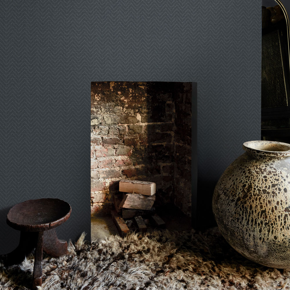 Abigail Ahern Herringbone Weave Dusk Wallpaper Image 4