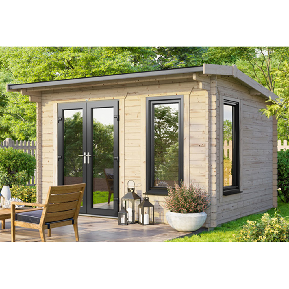 Power Sheds 12 x 8ft Left Double Door Apex Log Cabin Image 9