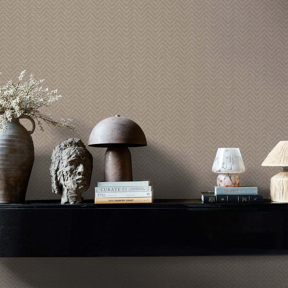 Abigail Ahern Herringbone Weave Praline Wallpaper Image 4