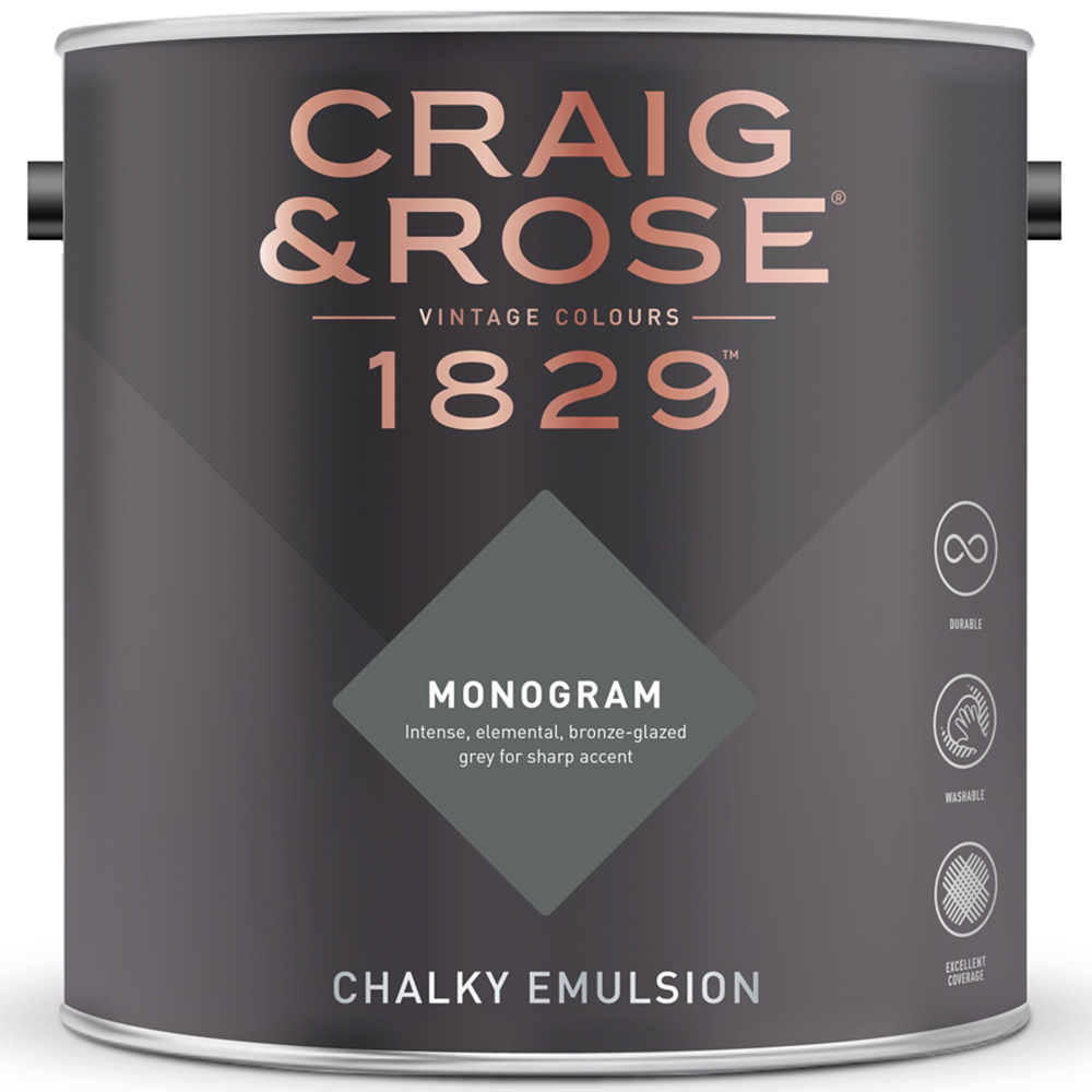 Craig & Rose Walls and Ceilings Monogram Chalky Emulsion Paint 5L Image 2