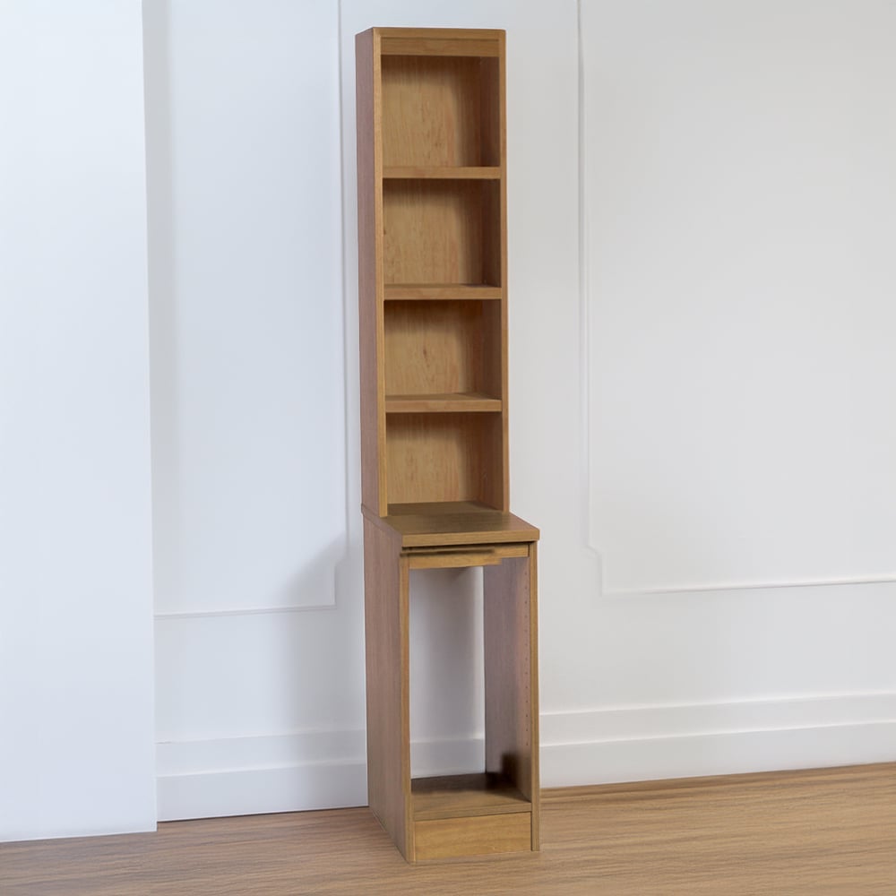 R White Cabinets 4 Shelf Desktop Tower Storage with Hutch Brown Image 1