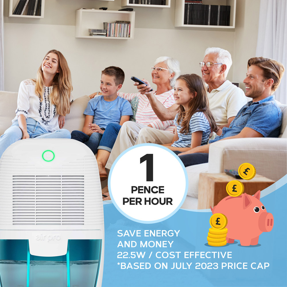 Air Pro White and Blue Portable Electric Mini Dehumidifier 600ml Image 3