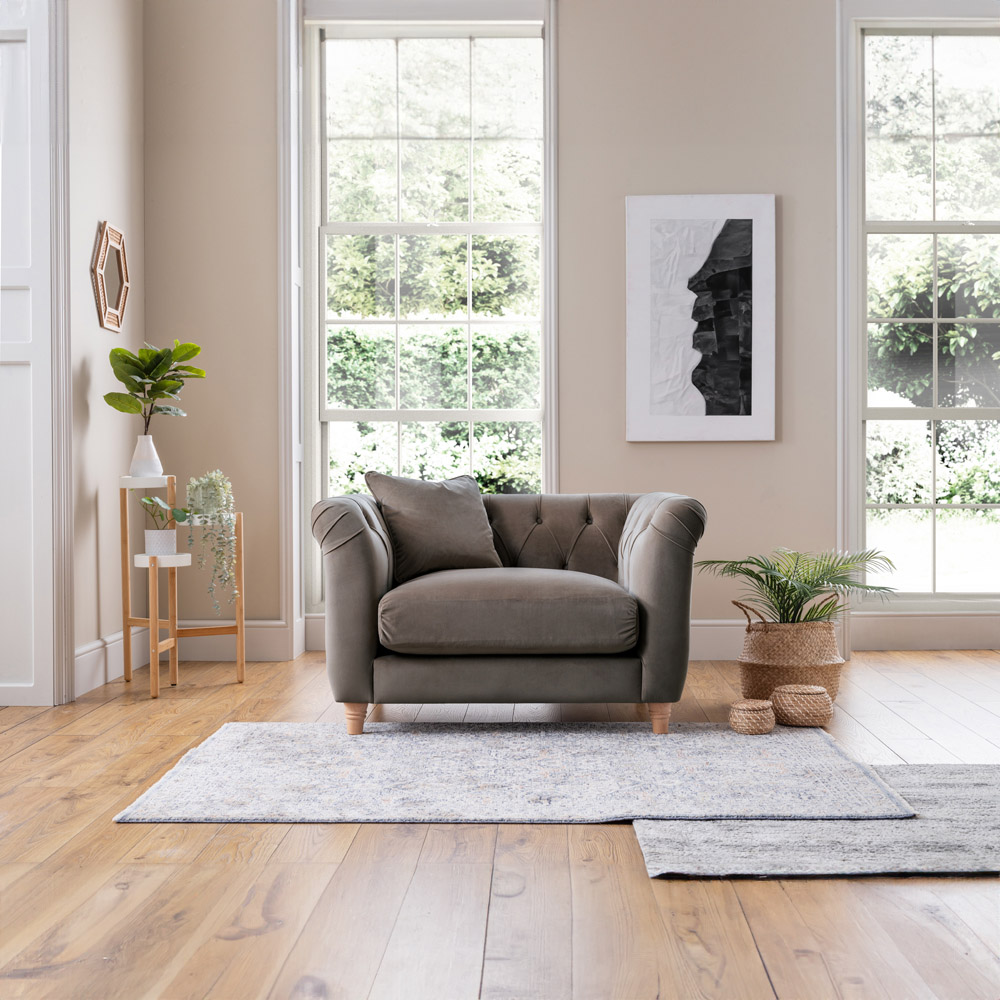 Mushroom Velvet Armchair Image 4