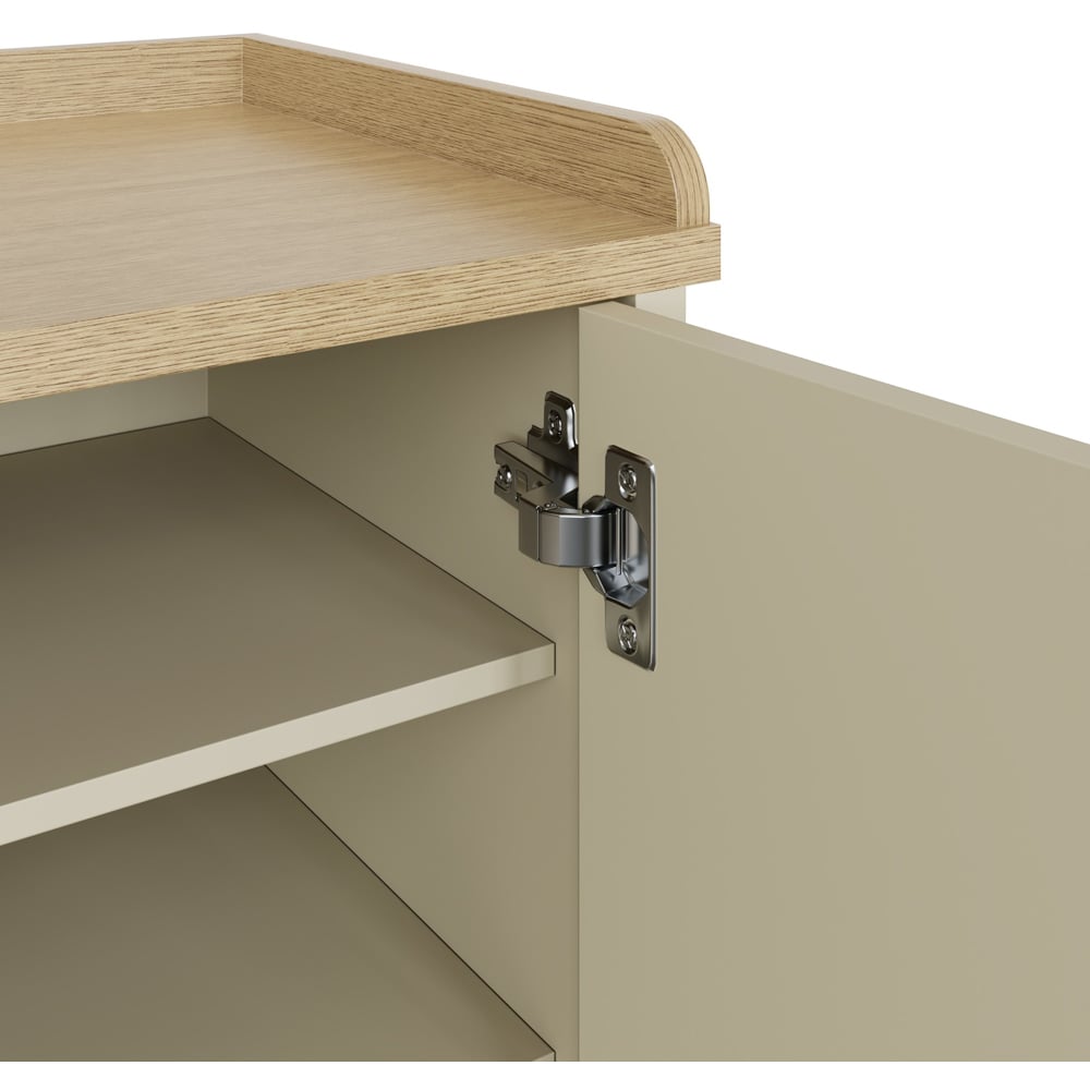 GFW Lancaster 2 Door Cream and Oak Shoe Bench Image 6
