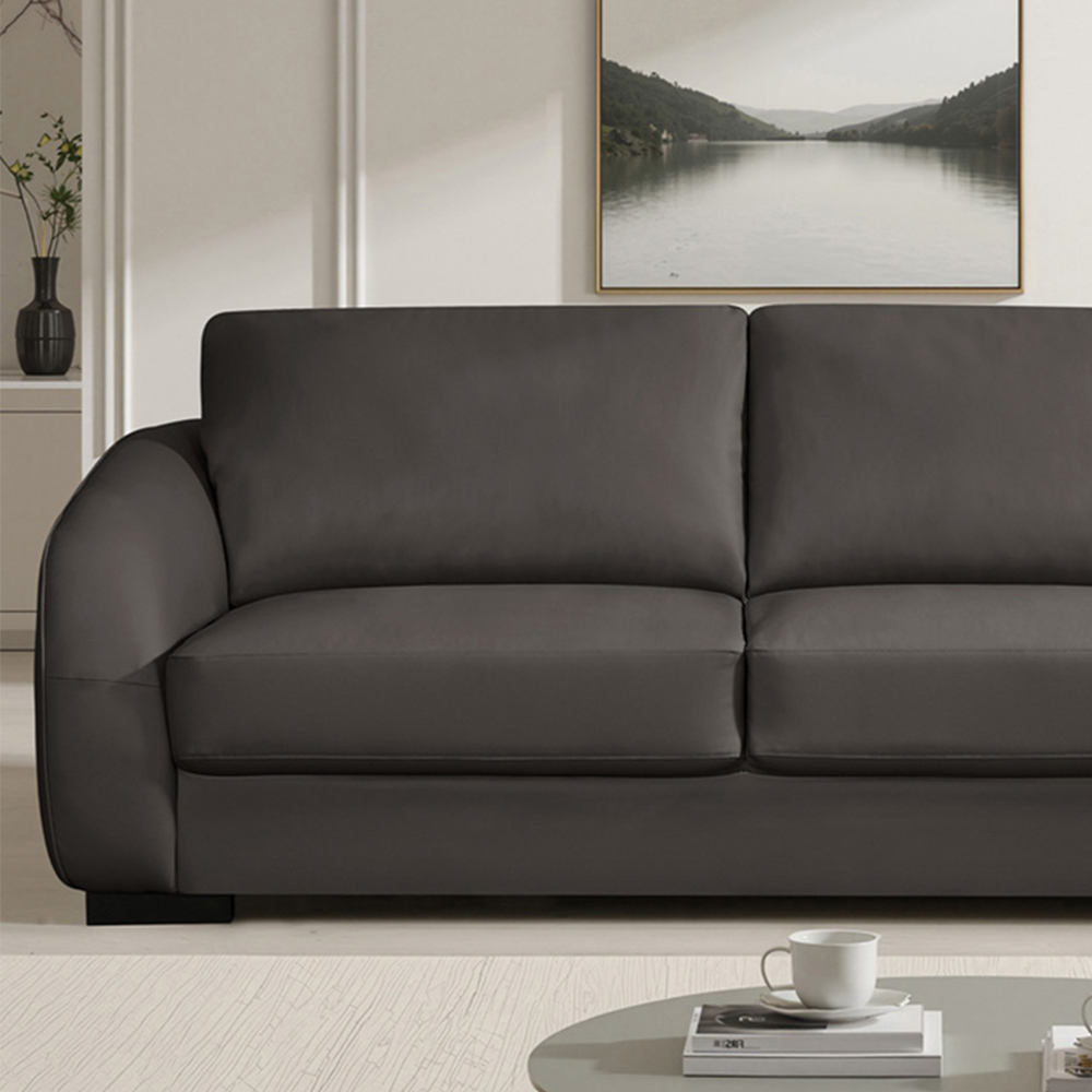 Artemis Home Brandon 3 Seater Brown Bonded Sofa Image 2
