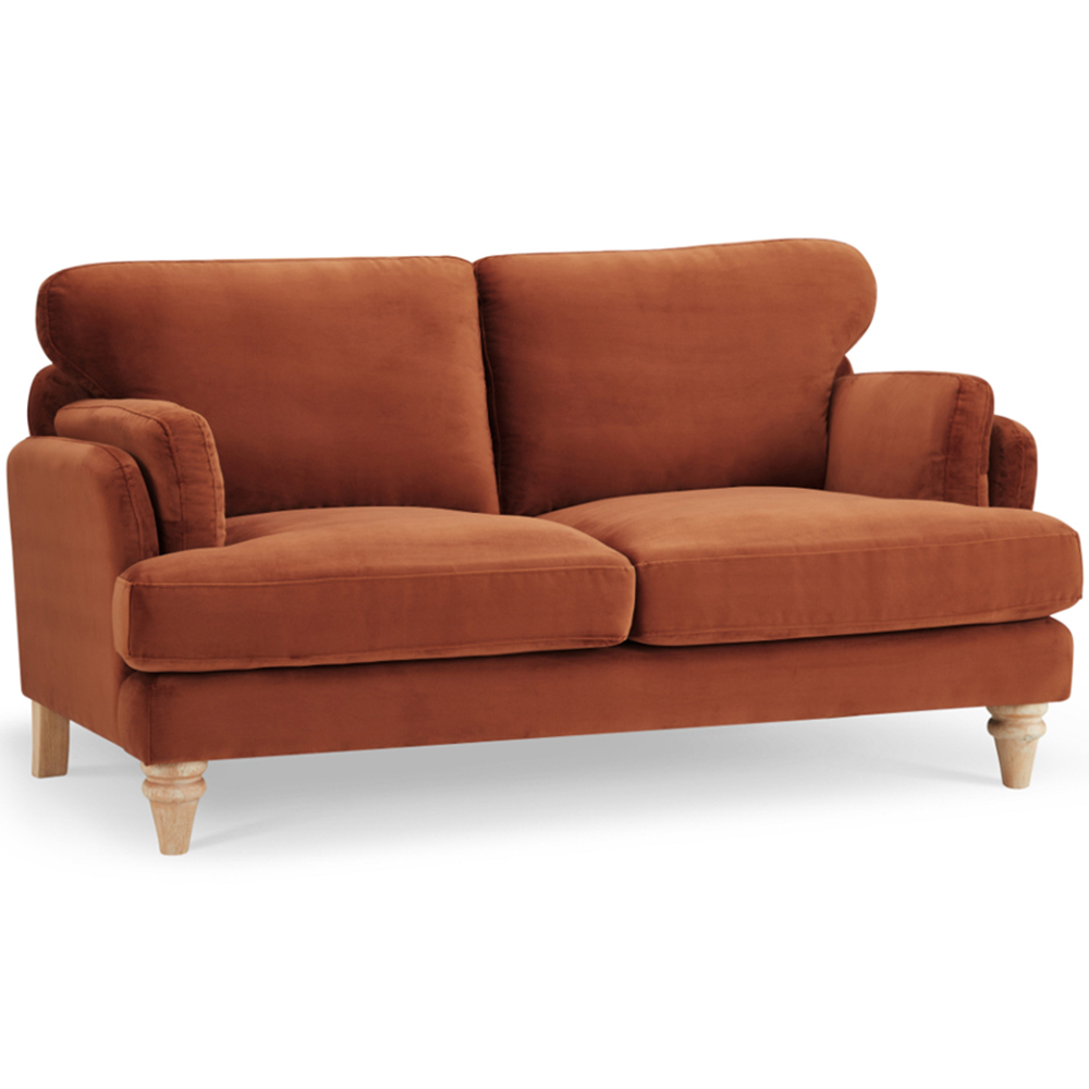 Home Detail Regent 2 Seater Burnt Orange Velvet Sofa Image 2