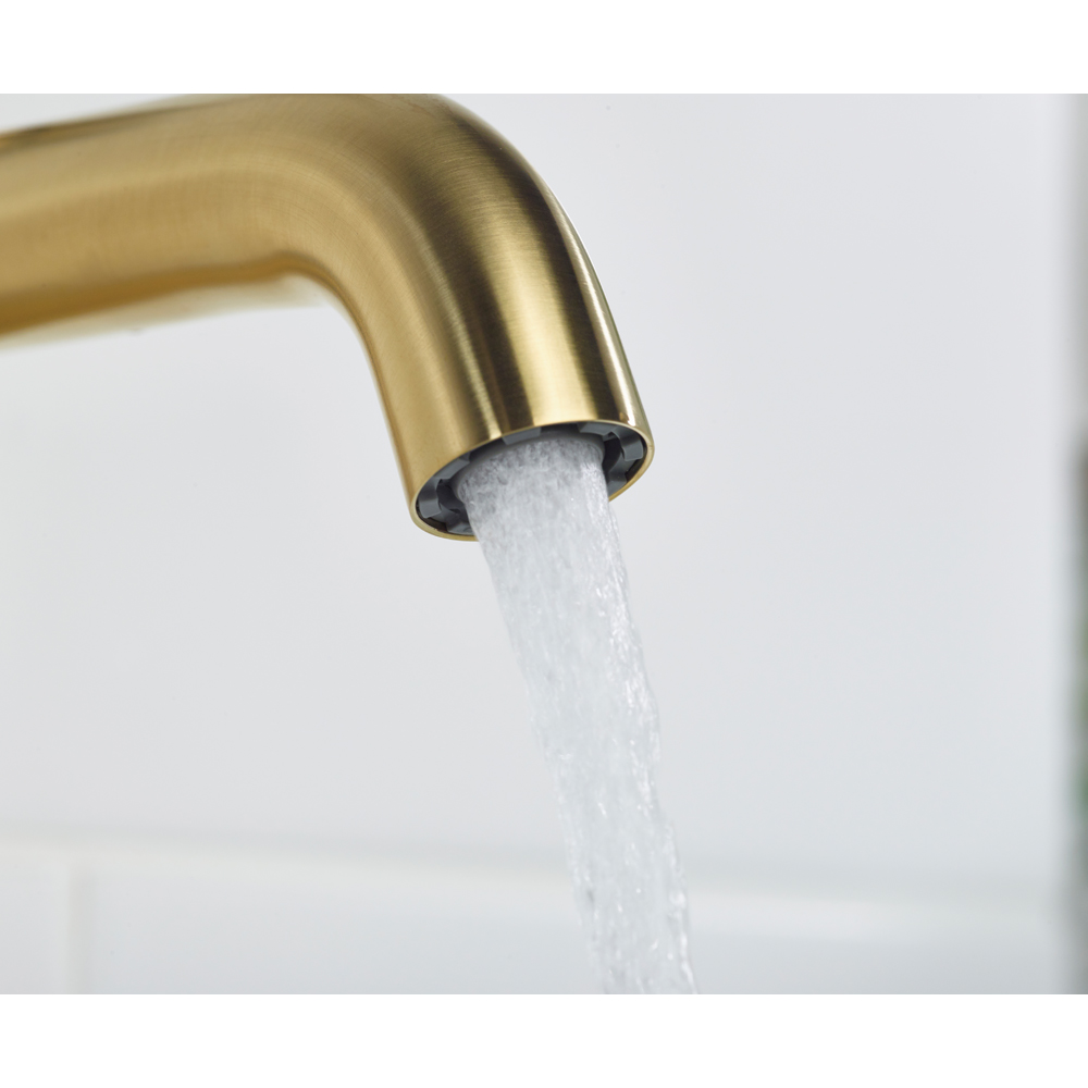 Bristan Molida Brushed Brass Cool Start Basin Mixer with Clicker Waste Image 4