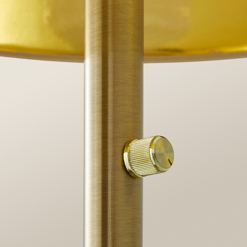 ValueLights Lexy Reni Beige Shade Antique Brass LED Floor Lamp Image 4