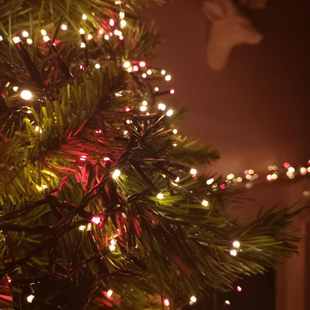 Premier TreeBrights 1500 Red and Vintage Gold LED Multi-Function Green String Light 38m Image 9