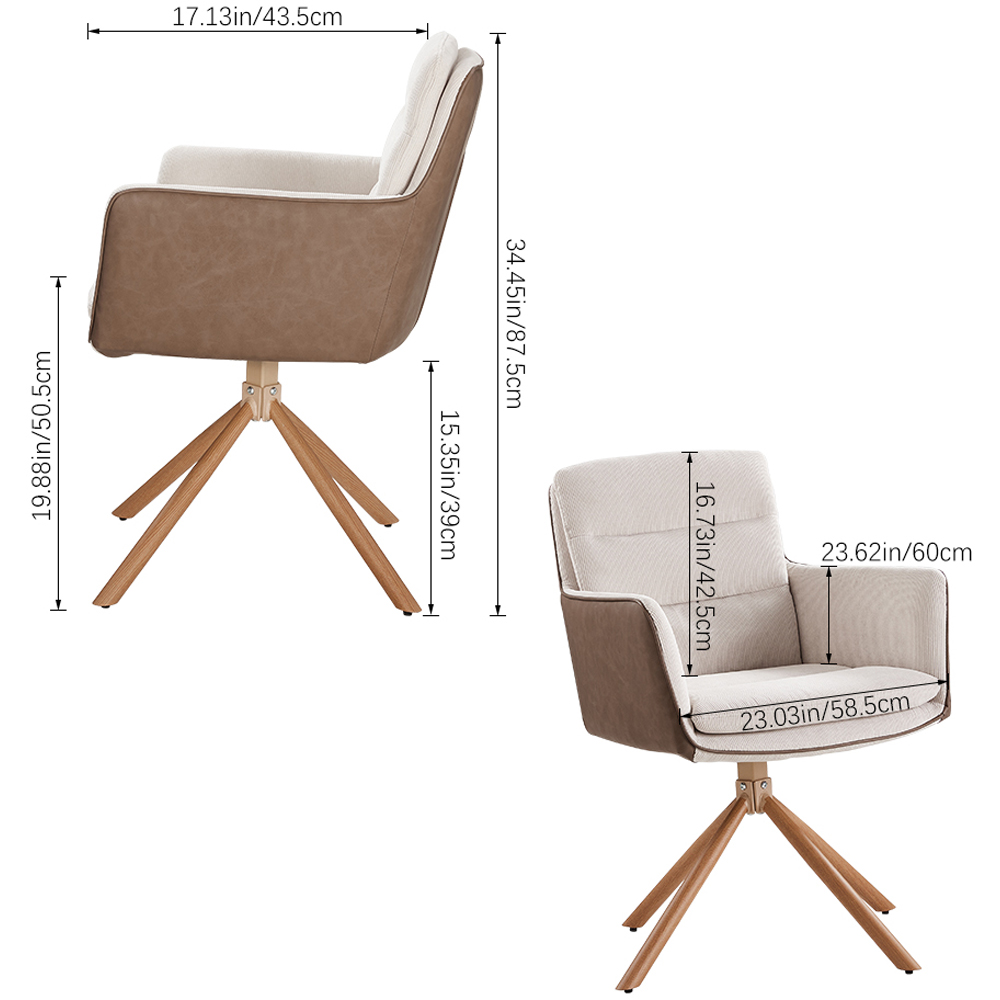 Living and Home Beige Modern Office Chair Accent Chair Image 8