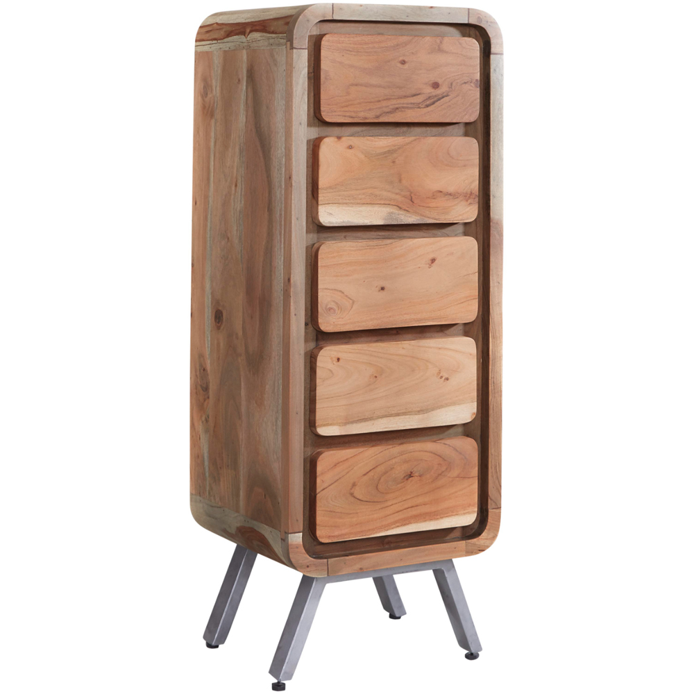 Brooklyn Aleiny 5 Drawer Wooden Tall Chest of Drawers Image 2