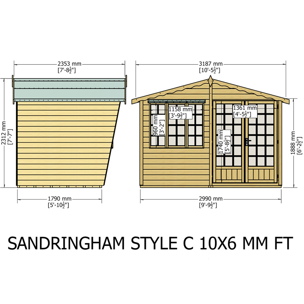 Shire Sandringham 10 x 6 Shiplap Style C Apex Shed Image 6