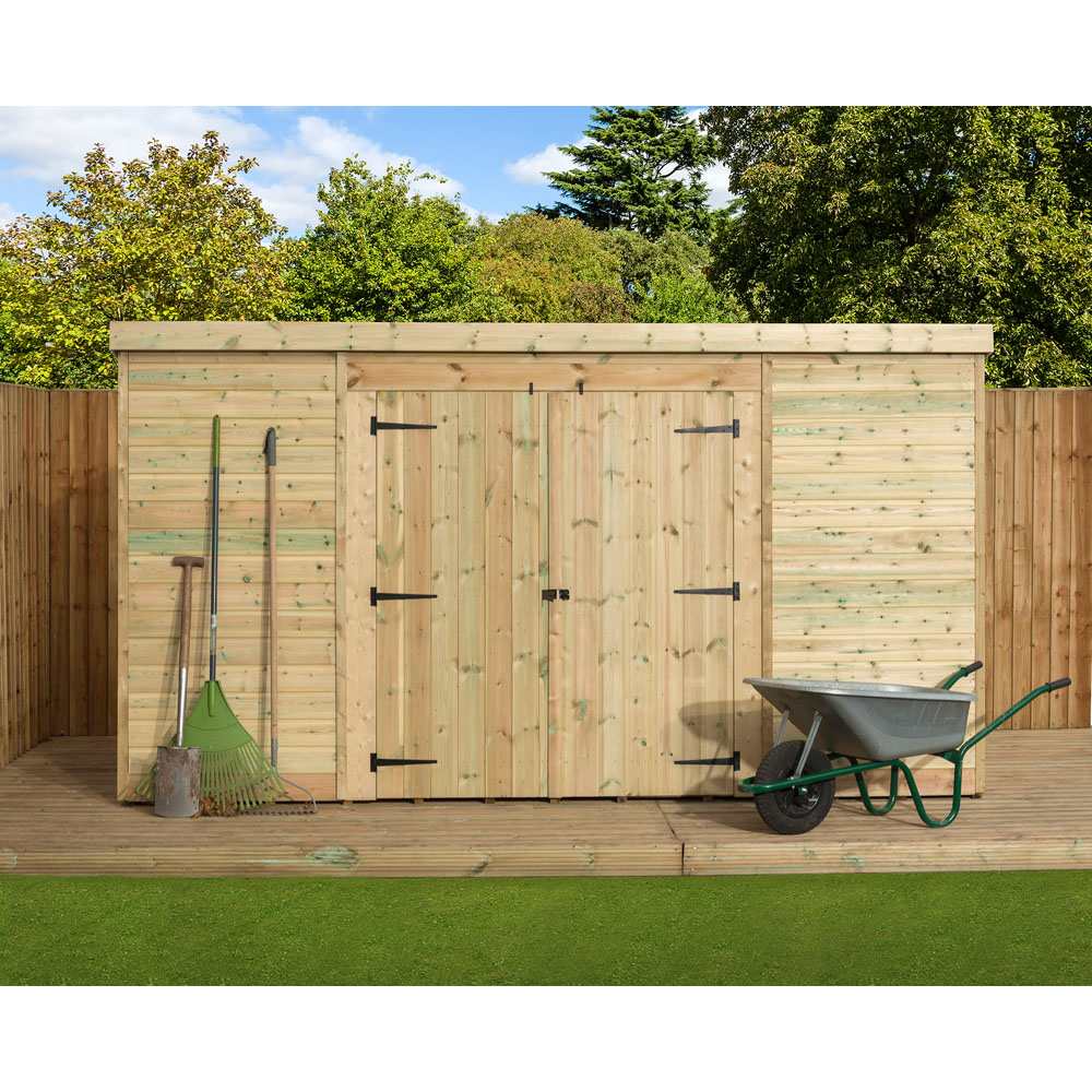 Empire Sheds 5000 12 x 3ft Double Door Tongue and Groove Pent Garden Shed Image 4