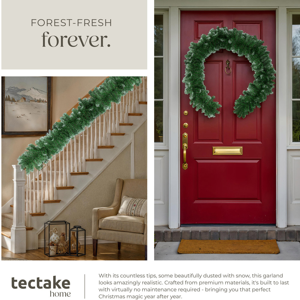 tectake Frosted Tips Artificial Christmas Garland 2.7m Image 6