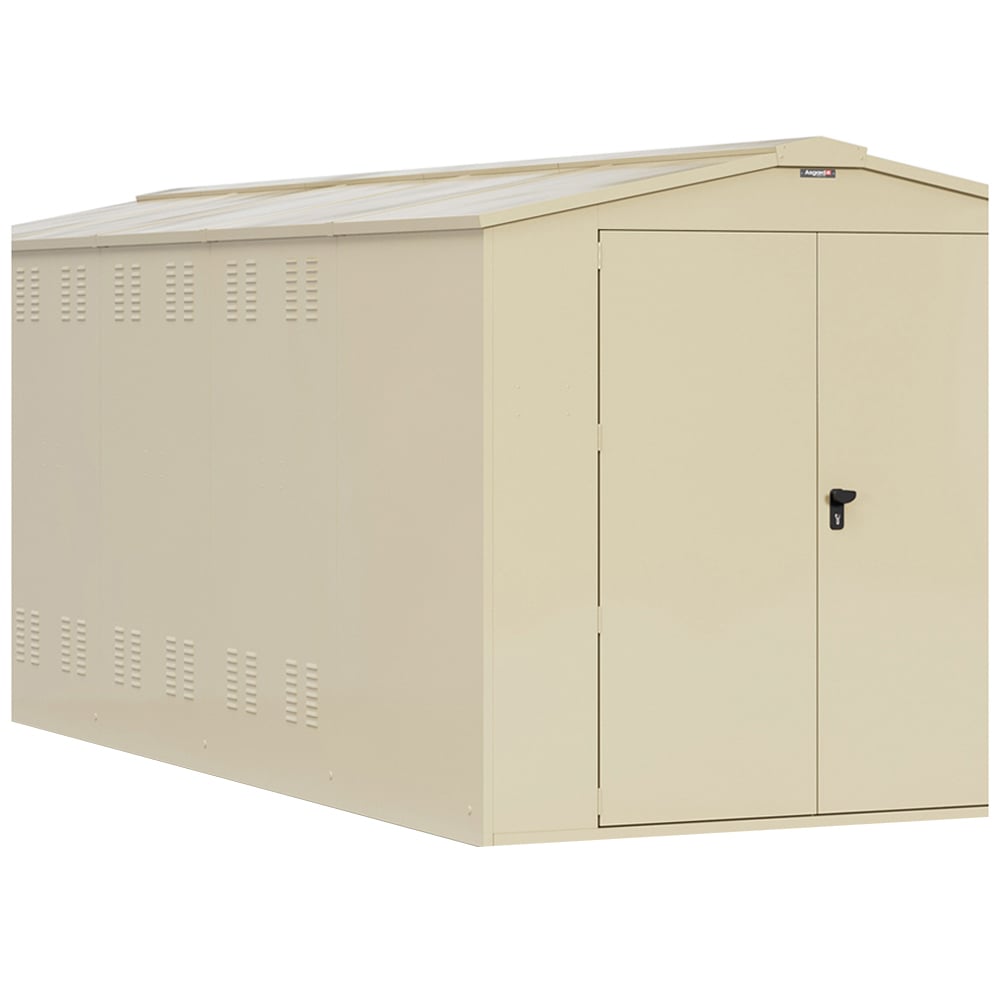 Asgard Gladiator 7 x 18ft Double Door Cream High Security Apex Garden Shed Image 3