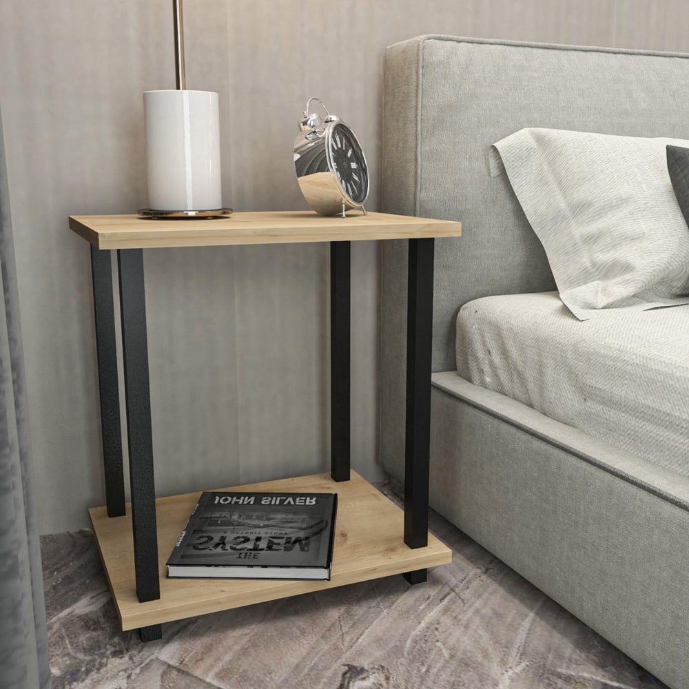 Decorotika Gurnee Black and Oak Side Table Image 6