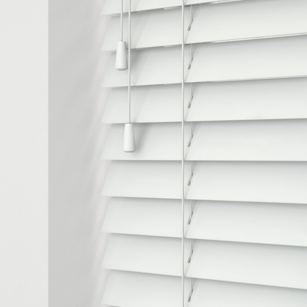 Caecus Real Wood String Venetian Blind White 195 x 120cm Image 1