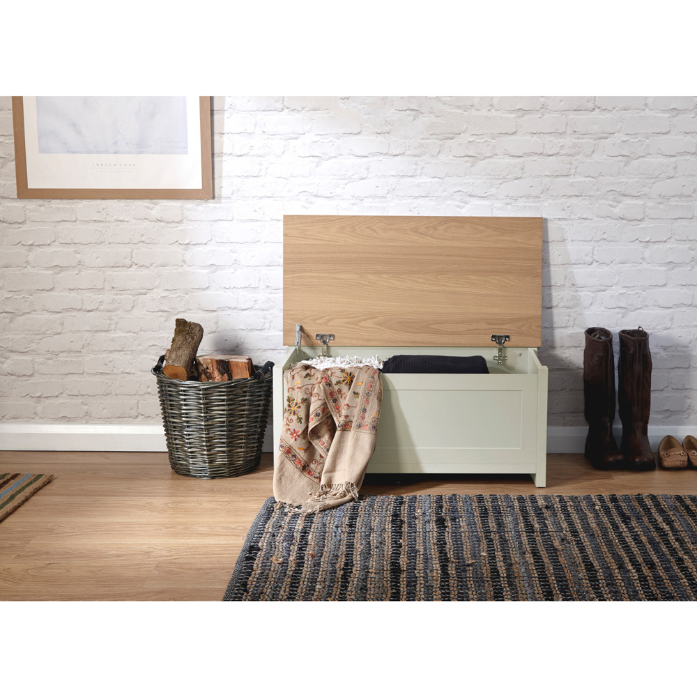 GFW Lancaster Cream Ottoman Storage Bench Image 5