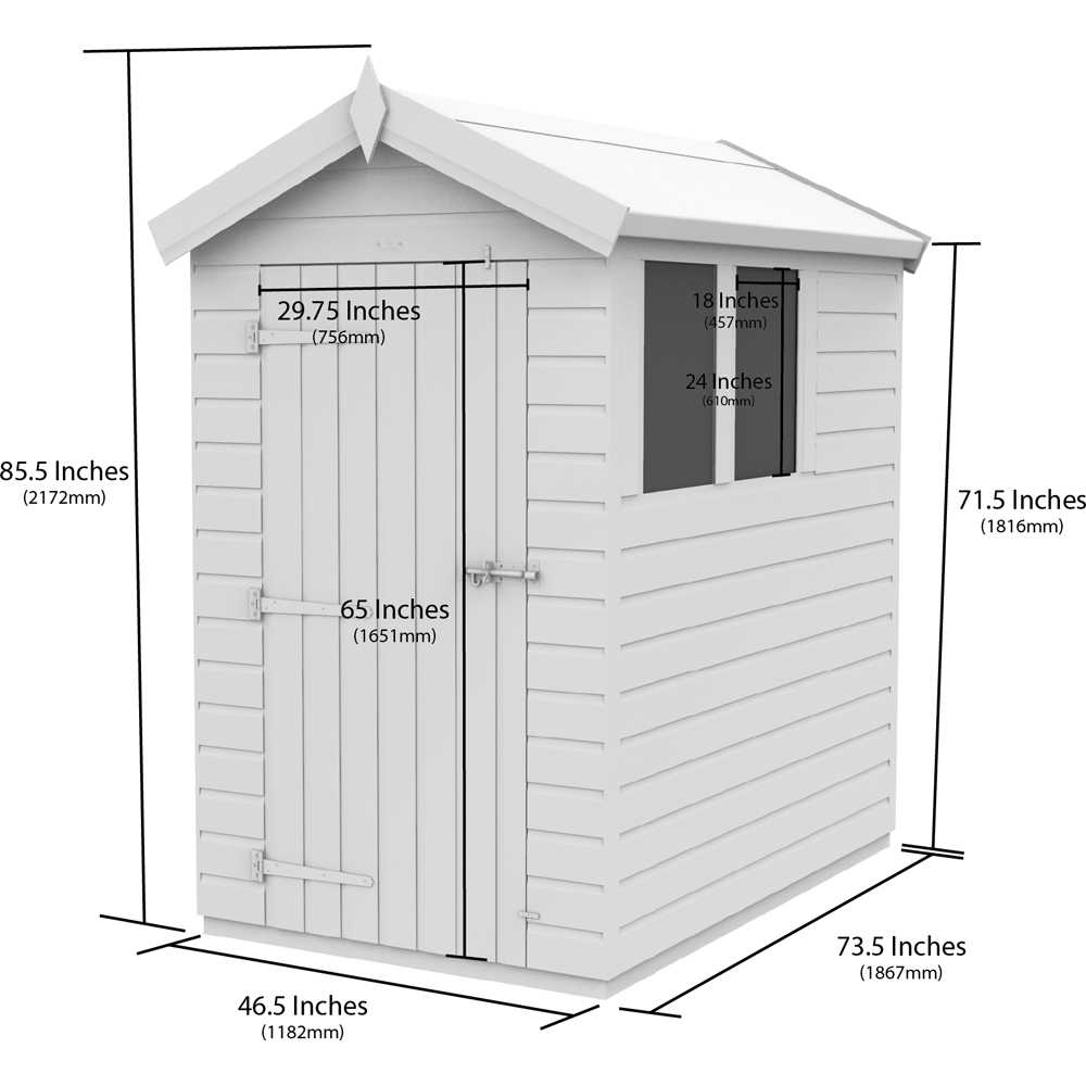 DIY Sheds 4 x 6ft Tongue and Groove Timber Apex Garden Shed Image 9