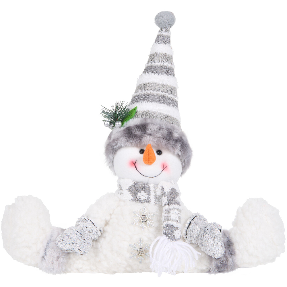 Sitting Silver Snowman - White Image 1