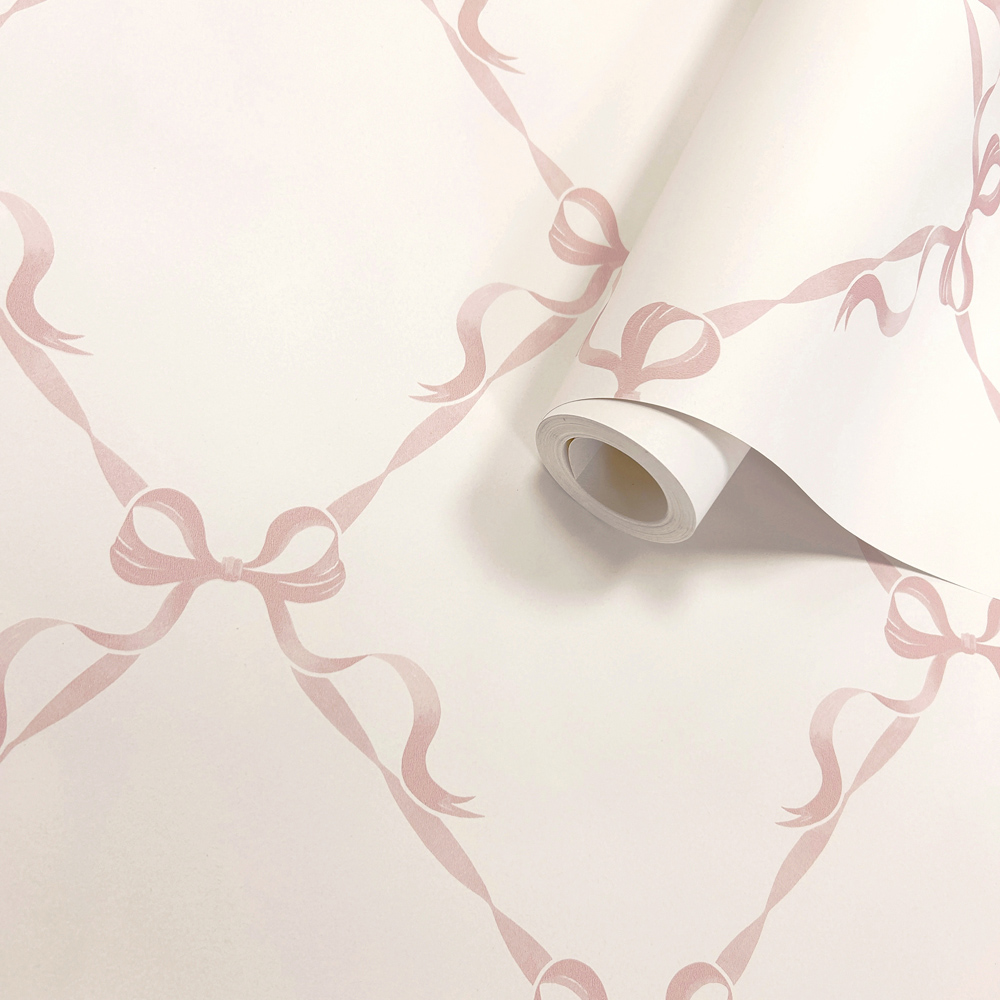 Holden Decor Tied With a Bow Cream and Pink Wallpaper Image 2