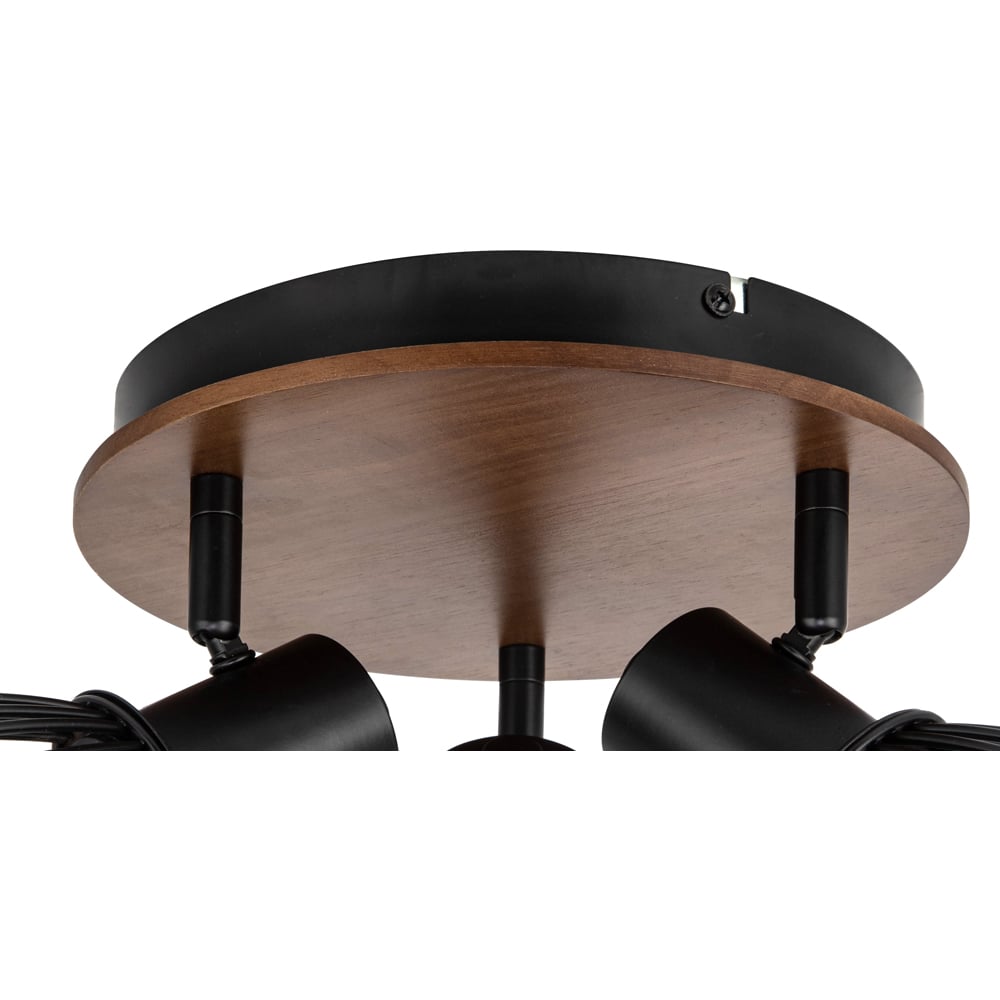 Cosylyte Hadley Matt Black 3 Light Wire Shade Spotlight Image 5