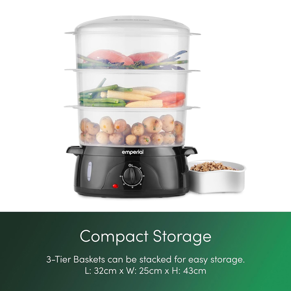 Emperial EM-5148-UK 3 Tier 9L Electric Steamer with Rice Bowl 800W Image 7