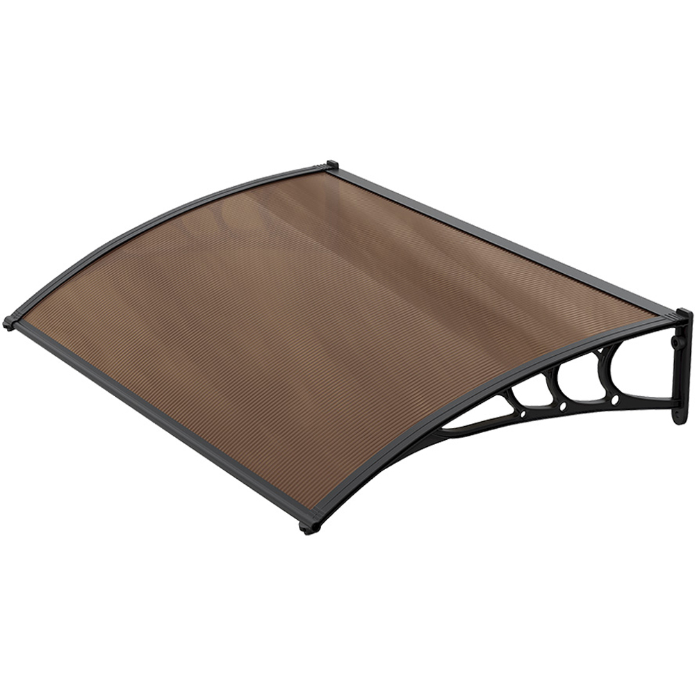 Living and Home Brown Curved Door Window Canopy Image 2