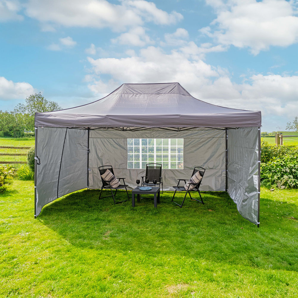 Jack Stonehouse 3 x 4.5m Dark Grey Pop Up Gazebo Image 5