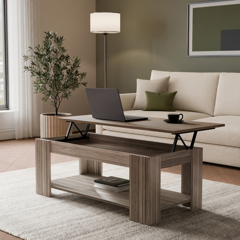 GFW Walnut Lift Up Coffee Table Image 3