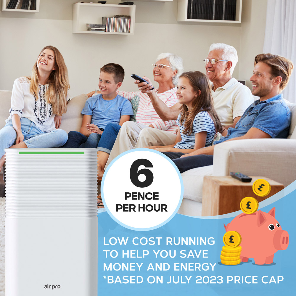 Air Pro White Portable Whisper-Quiet Peltier Technology Wi-Fi Dehumidifier with Remote 12L Image 7