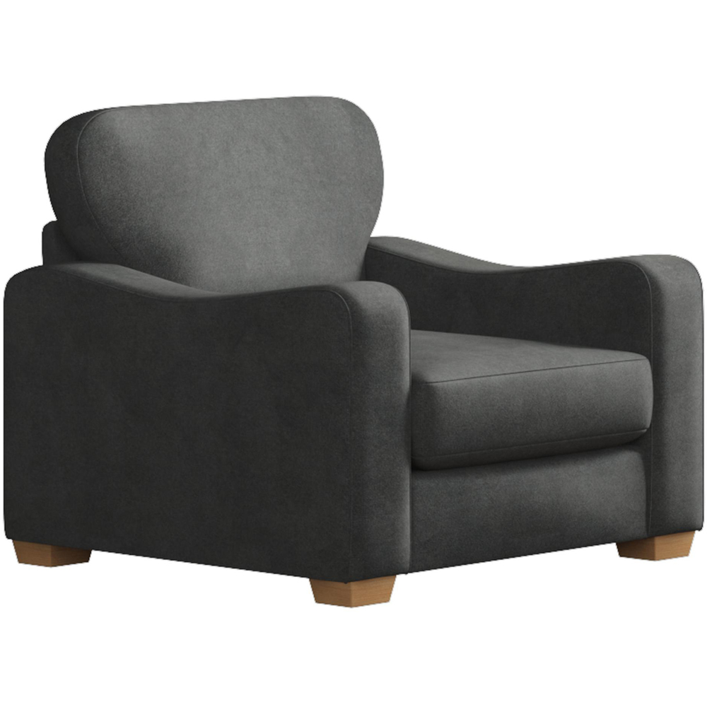 Theadford Steel Plush Velvet Fixed Back Armchair Image 3