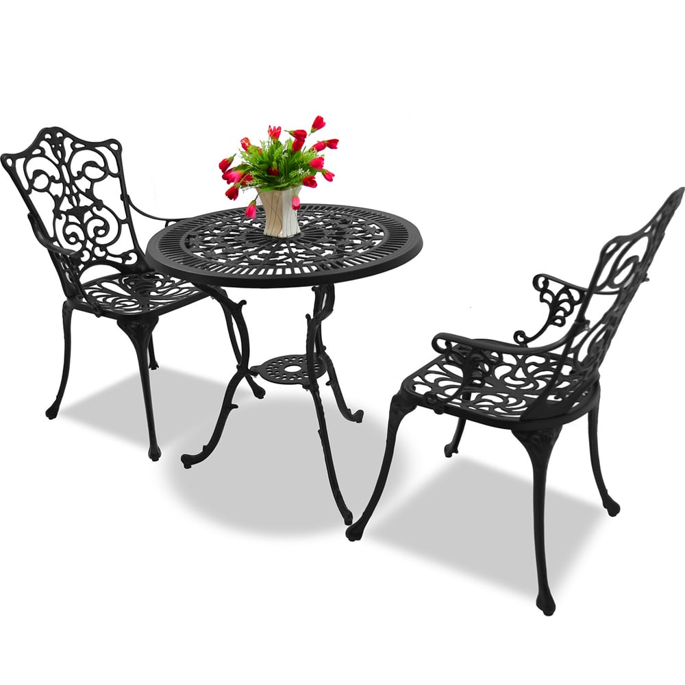 Centurion Supports Tabreez Aluminium 2 Seater Lounge Set Black Image 4