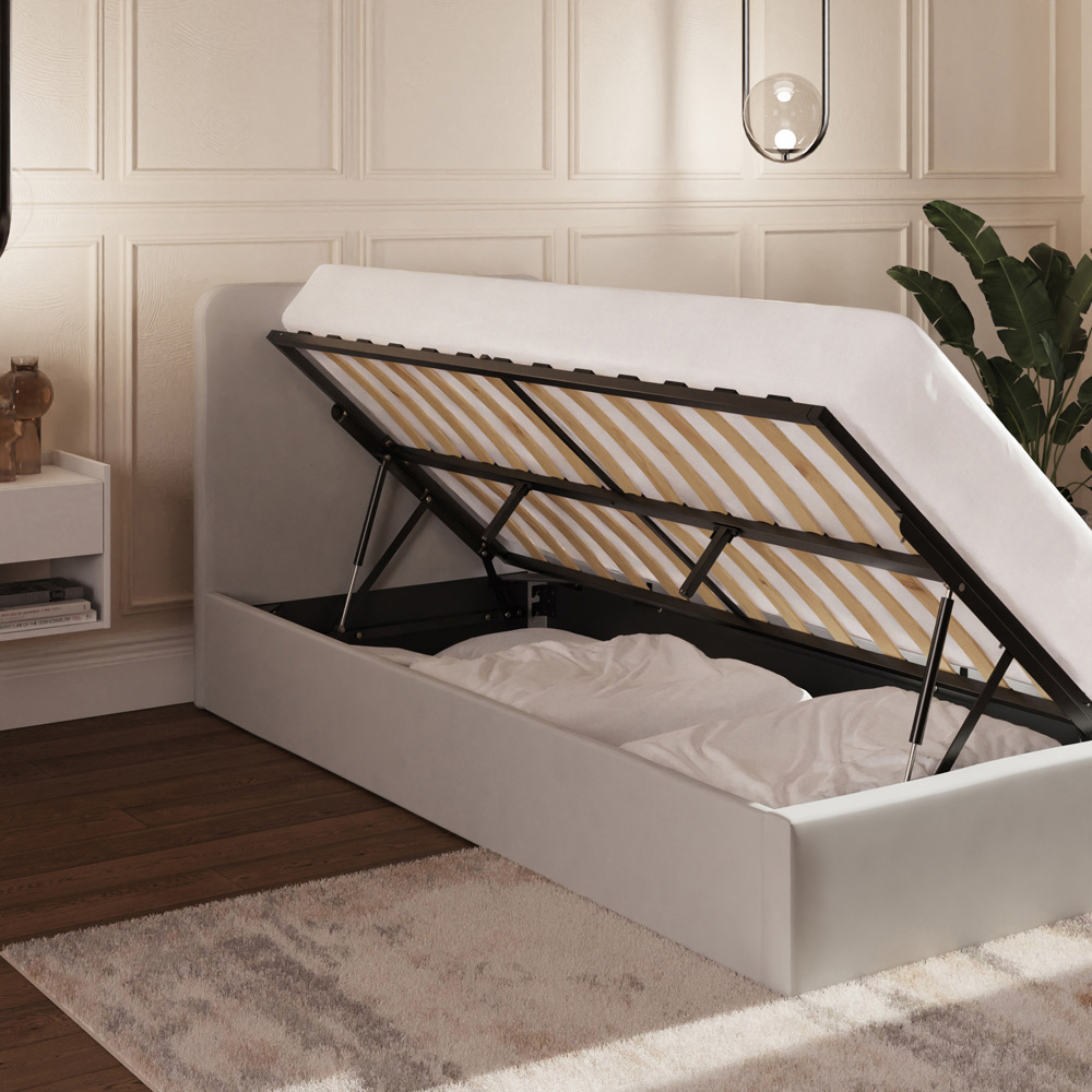 GFW Chiswick Single Soft Grey Ottoman Bed with SC Pocket Sprung Mattress Image 7