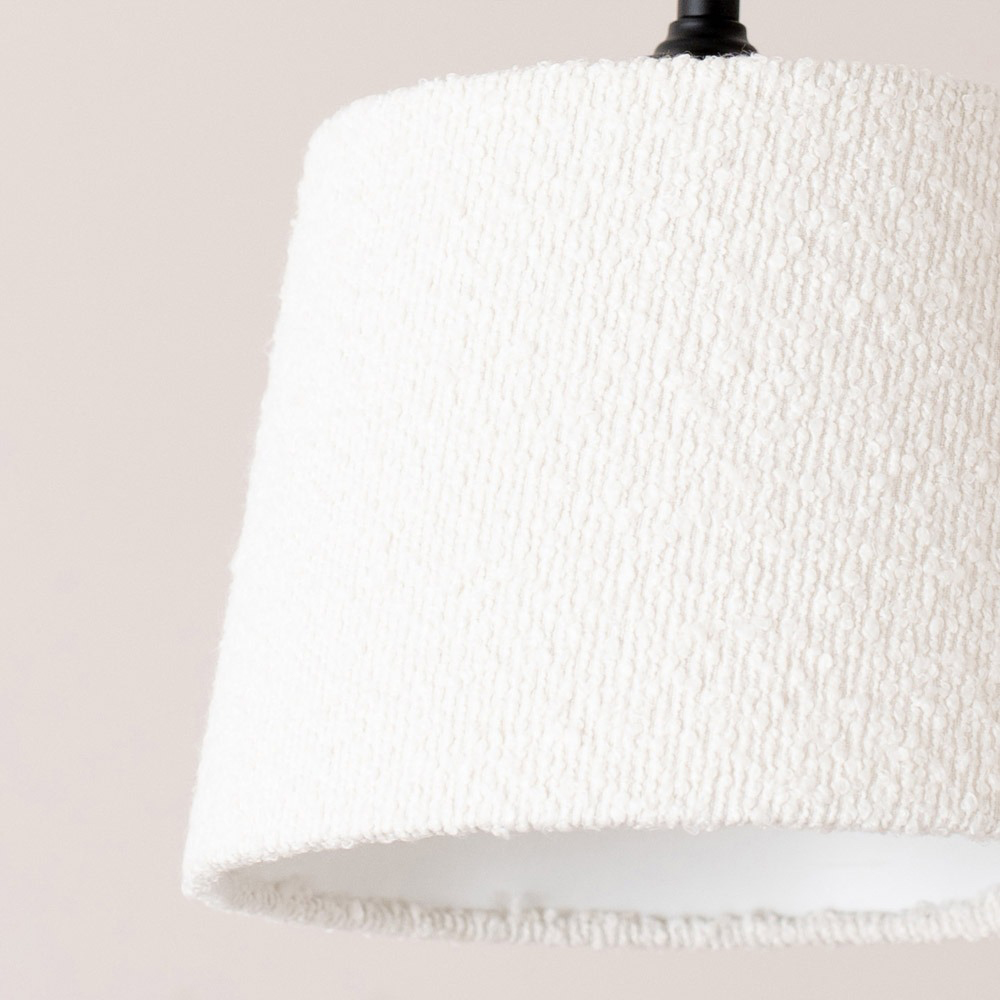 ValueLights Rory Cream Boucle Fabric Tapered Easy Fit Ceiling Table Floor Lamp Shade Image 3