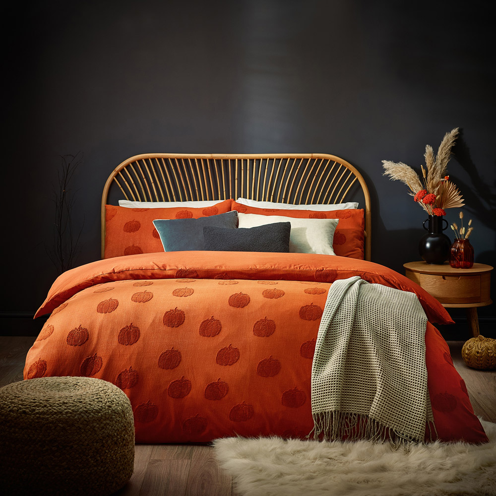furn. Pumpkin Tufted Double Spice Cotton Duvet Cover Set Image 4