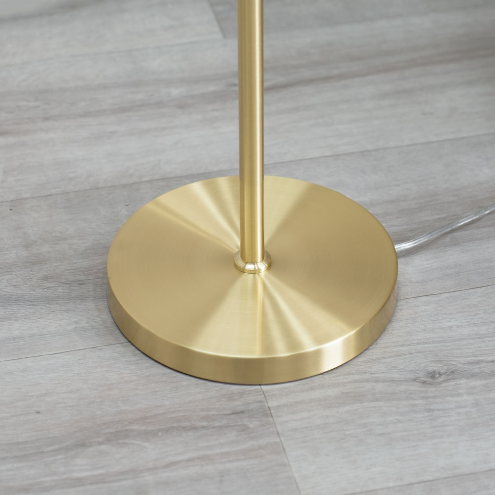 ValueLights Marissa Grey Velvet Shade Gold Ball LED Floor Lamp Image 4