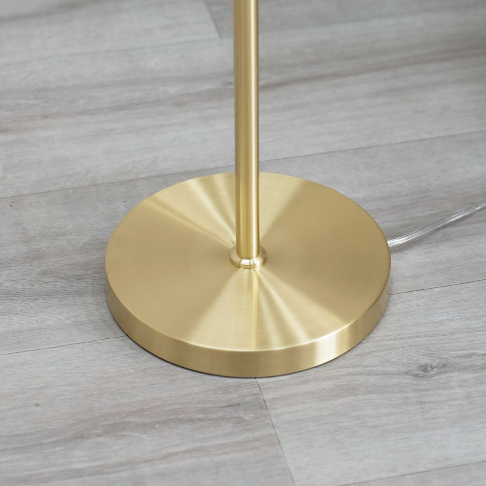 ValueLights Marissa Charcoal Grey Shade Gold Ball LED Floor Lamp Image 4