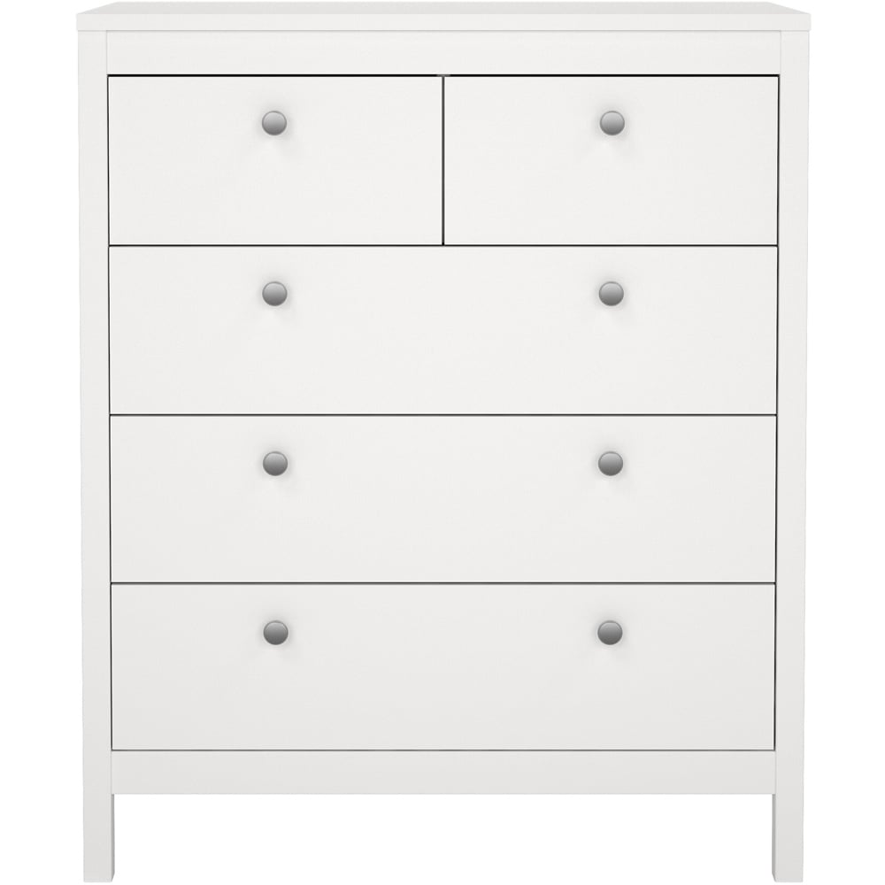 Florence Madrid 5 Drawer White Chest of Drawers Image 3