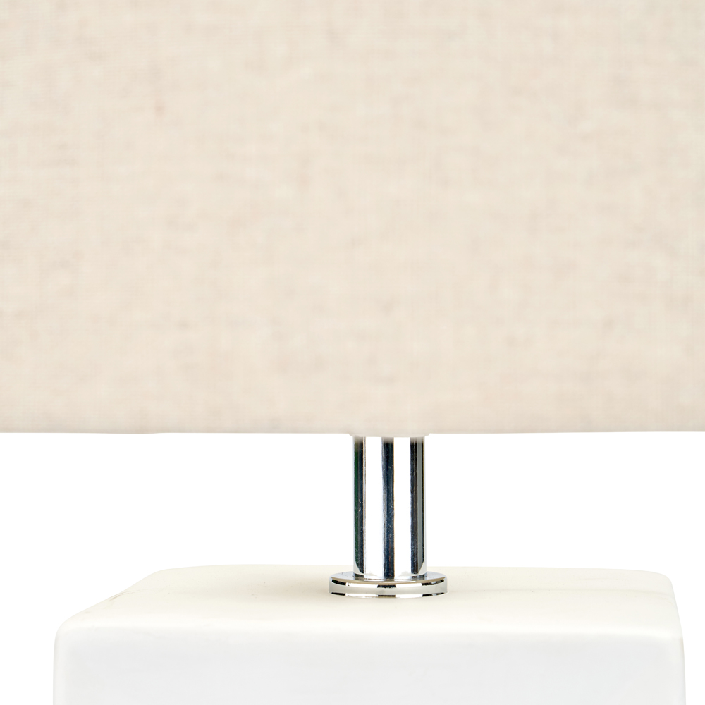 Pacific Lifestyle Block White Ceramic Tall Table Lamp Image 4