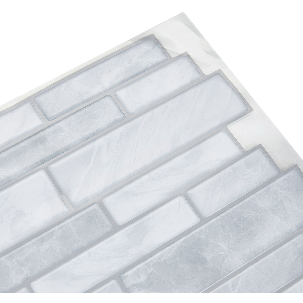 Living and Home Brick Effect Grey Self Adhesive Wall Tile Sticker 10 Pack Image 5