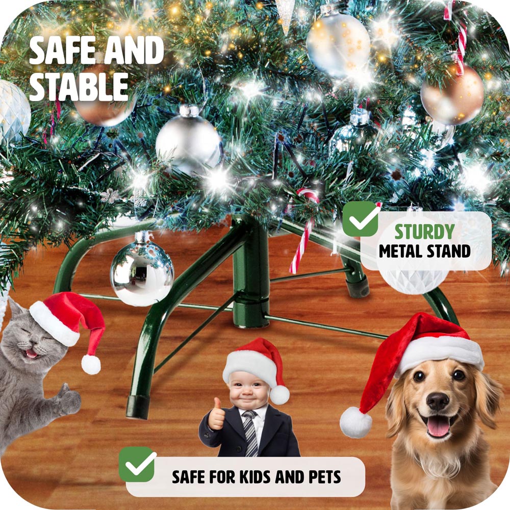 tectake Natural Fir Look Artificial Christmas Tree with Stand 6ft Image 3