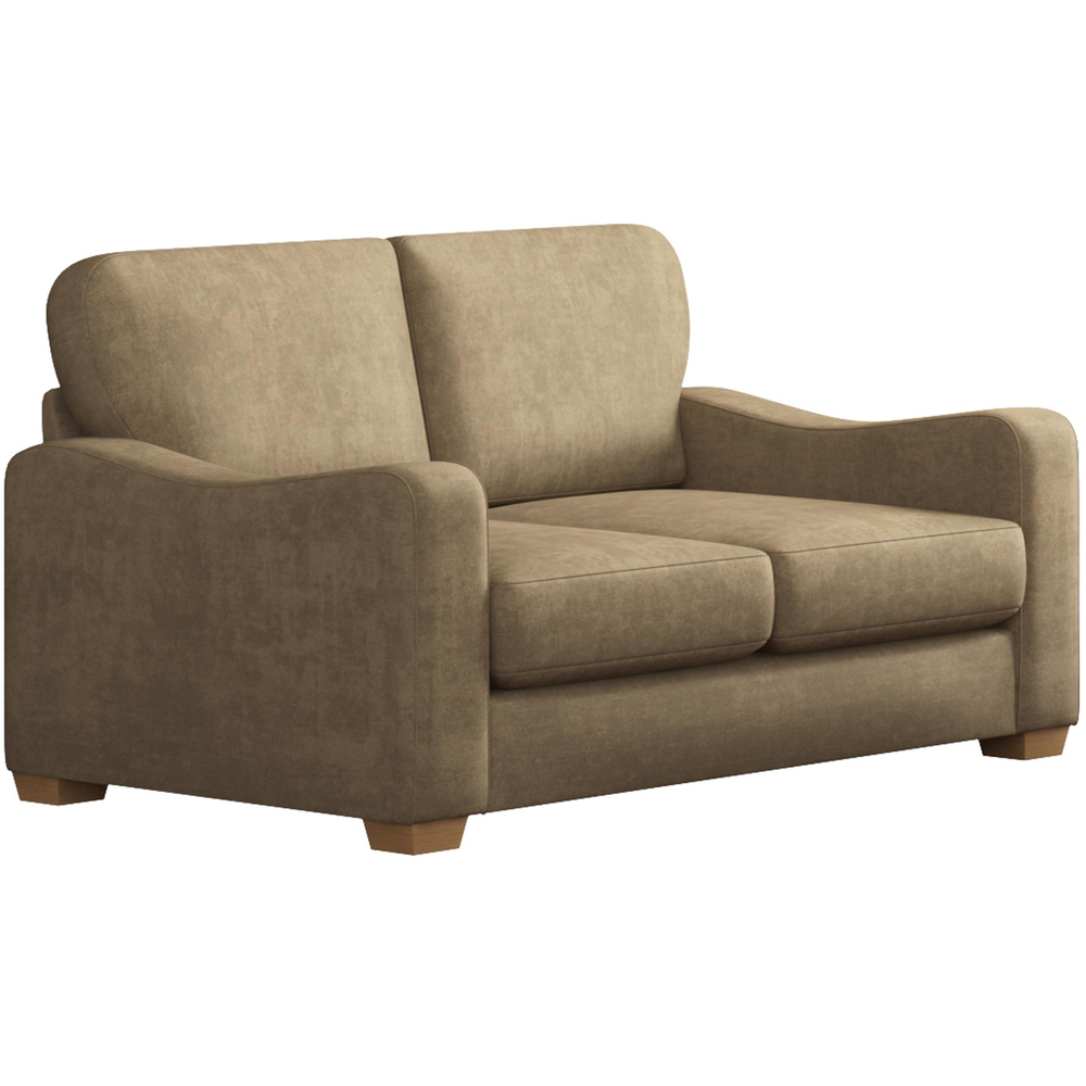 Theadford 2 Seater Mink Plush Velvet Fixed Back Sofa Image 3